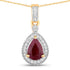 1.01 Carat Genuine Ruby and White Diamond 14K Yellow Gold Pendant by Bids.com