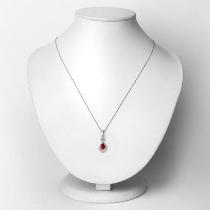 0.86 Carat Genuine Ruby and White Diamond 14K White Gold Pendant by Bids.com