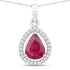 1.61 Carat Genuine Ruby and White Diamond 14K White Gold Pendant by Bids.com