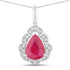 1.29 Carat Genuine Ruby and White Diamond 14K White Gold Pendant by Bids.com