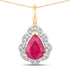 1.29 Carat Genuine Ruby and White Diamond 14K Yellow Gold Pendant by Bids.com