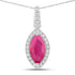1.60 Carat Genuine Ruby and White Diamond 14K White Gold Pendant by Bids.com