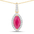 1.60 Carat Genuine Ruby and White Diamond 14K Yellow Gold Pendant by Bids.com