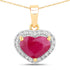 2.08 Carat Genuine Ruby and White Diamond 14K Yellow Gold Pendant by Bids.com