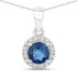 0.72 Carat Genuine Blue Sapphire and White Diamond 14K White Gold Pendant by Bids.com