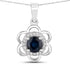 0.94 Carat Genuine Blue Sapphire and White Diamond 14K White Gold Pendant by Bids.com