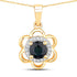 0.94 Carat Genuine Blue Sapphire and White Diamond 14K Yellow Gold Pendant by Bids.com