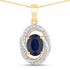 1.71 Carat Genuine Blue Sapphire and White Diamond 14K Yellow Gold Pendant by Bids.com