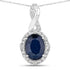 1.72 Carat Genuine Blue Sapphire and White Diamond 14K White Gold Pendant by Bids.com