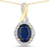 1.72 Carat Genuine Blue Sapphire and White Diamond 14K Yellow Gold Pendant by Bids.com