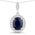 3.38 Carat Genuine Blue Sapphire and White Diamond 14K White Gold Pendant by Bids.com