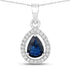 0.91 Carat Genuine Blue Sapphire and White Diamond 14K White Gold Pendant by Bids.com