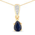 0.85 Carat Genuine Blue Sapphire and White Diamond 14K Yellow Gold Pendant by Bids.com