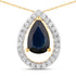 1.15 Carat Genuine Blue Sapphire and White Diamond 14K Yellow Gold Pendant by Bids.com