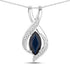 2.27 Carat Genuine Blue Sapphire and White Diamond 14K White Gold Pendant by Bids.com