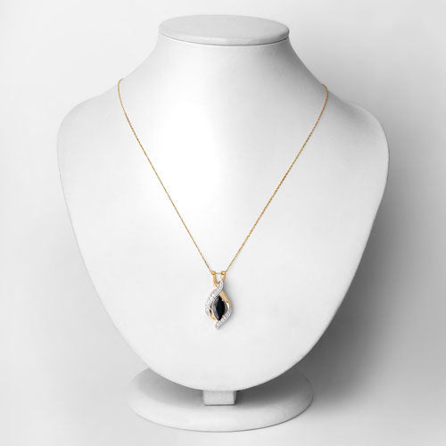 2.27 Carat Genuine Blue Sapphire and White Diamond 14K Yellow Gold Pendant by Bids.com