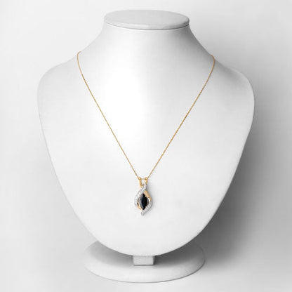 2.27 Carat Genuine Blue Sapphire and White Diamond 14K Yellow Gold Pendant by Bids.com
