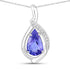 2.67 Carat Genuine Tanzanite and White Diamond 14K White Gold Pendant  DestGlow