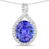 4.64 Carat Genuine Tanzanite and White Diamond 14K White Gold Pendant  DestGlow