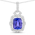 2.46 Carat Genuine Tanzanite and White Diamond 14K White Gold Pendant by Bids.com