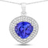 4.17 Carat Genuine Tanzanite and White Diamond 14K White Gold Pendant by Bids.com