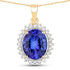 4.68 Carat Genuine Tanzanite and White Diamond 14K Yellow Gold Pendant by Bids.com