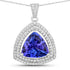 3.93 Carat Genuine Tanzanite and White Diamond 14K White Gold Pendant by Bids.com