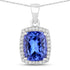 2.70 Carat Genuine Tanzanite and White Diamond 14K White Gold Pendant  DestGlow