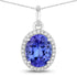 2.36 Carat Genuine Tanzanite and White Diamond 14K White Gold Pendant  DestGlow
