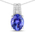 2.03 Carat Genuine Tanzanite and White Diamond 14K White Gold Pendant  DestGlow