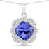 3.14 Carat Genuine Tanzanite and White Diamond 14K White Gold Pendant by Bids.com
