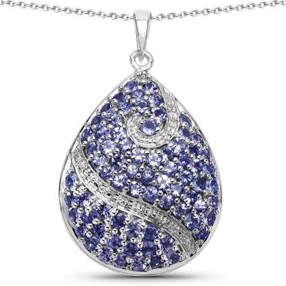 4.72 Carat Genuine Tanzanite .925 Sterling Silver Pendant  DestGlow