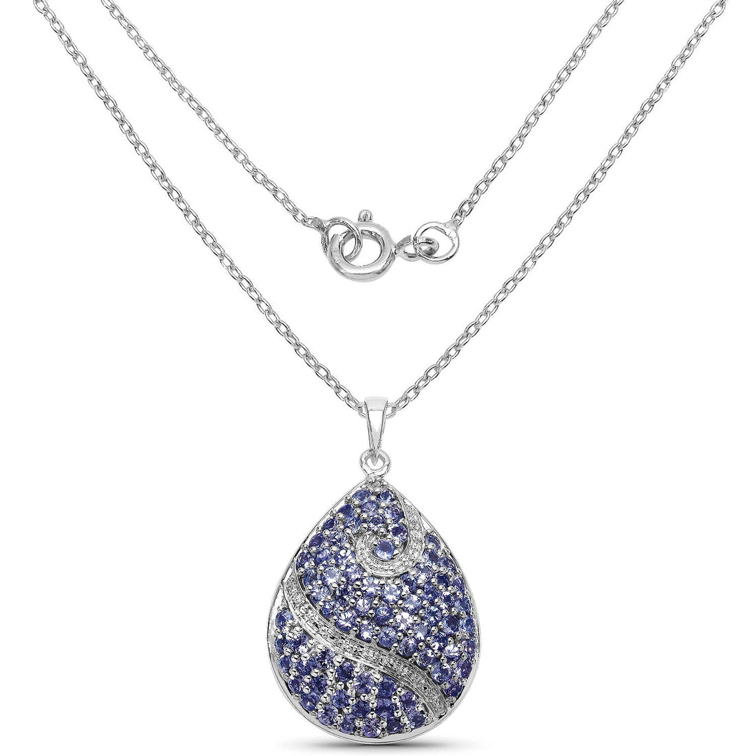 4.72 Carat Genuine Tanzanite .925 Sterling Silver Pendant 