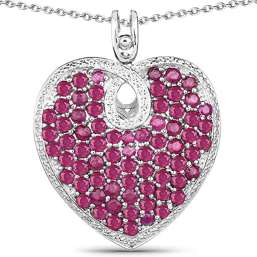 8.03 Carat Genuine Ruby .925 Sterling Silver Pendant by Bids.com