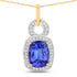2.23 Carat Genuine Tanzanite and White Diamond 14K Yellow Gold Pendant by Bids.com