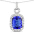2.25 Carat Genuine Tanzanite and White Diamond 14K White Gold Pendant by Bids.com