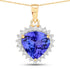 2.66 Carat Genuine Tanzanite and White Diamond 14K Yellow Gold Pendant by Bids.com