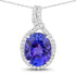 3.21 Carat Genuine Tanzanite and White Diamond 14K White Gold Pendant by Bids.com