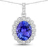 2.93 Carat Genuine Tanzanite and White Diamond 14K White Gold Pendant by Bids.com