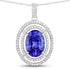 4.90 Carat Genuine Tanzanite and White Diamond 14K White Gold Pendant by Bids.com