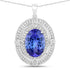 5.91 Carat Genuine Tanzanite and White Diamond 14K White Gold Pendant by Bids.com