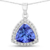 3.11 Carat Genuine Tanzanite and White Diamond 14K White Gold Pendant by Bids.com