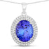 3.90 Carat Genuine Tanzanite and White Diamond 14K White Gold Pendant by Bids.com