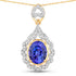 4.40 Carat Genuine Tanzanite and White Diamond 14K Yellow Gold Pendant by Bids.com