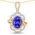 4.61 Carat Genuine Tanzanite and White Diamond 14K White Gold(Two-Tone) Pendant by Bids.com