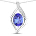 1.73 Carat Genuine Tanzanite and White Diamond 14K White Gold Pendant  DestGlow