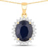 4.63 Carat Genuine Blue Sapphire and White Diamond 14K Yellow Gold Pendant by Bids.com