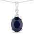 4.41 Carat Genuine Blue Sapphire and White Diamond 14K White Gold Pendant by Bids.com