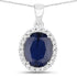 4.63 Carat Genuine Blue Sapphire and White Diamond 14K White Gold Pendant by Bids.com
