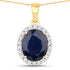 4.63 Carat Genuine Blue Sapphire and White Diamond 14K Yellow Gold Pendant by Bids.com